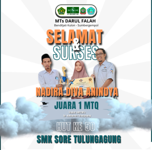 SABET JUARA SATU MTQ PELAJAR SMP/MTs SE-KABUPATEN TULUNGAGUNG